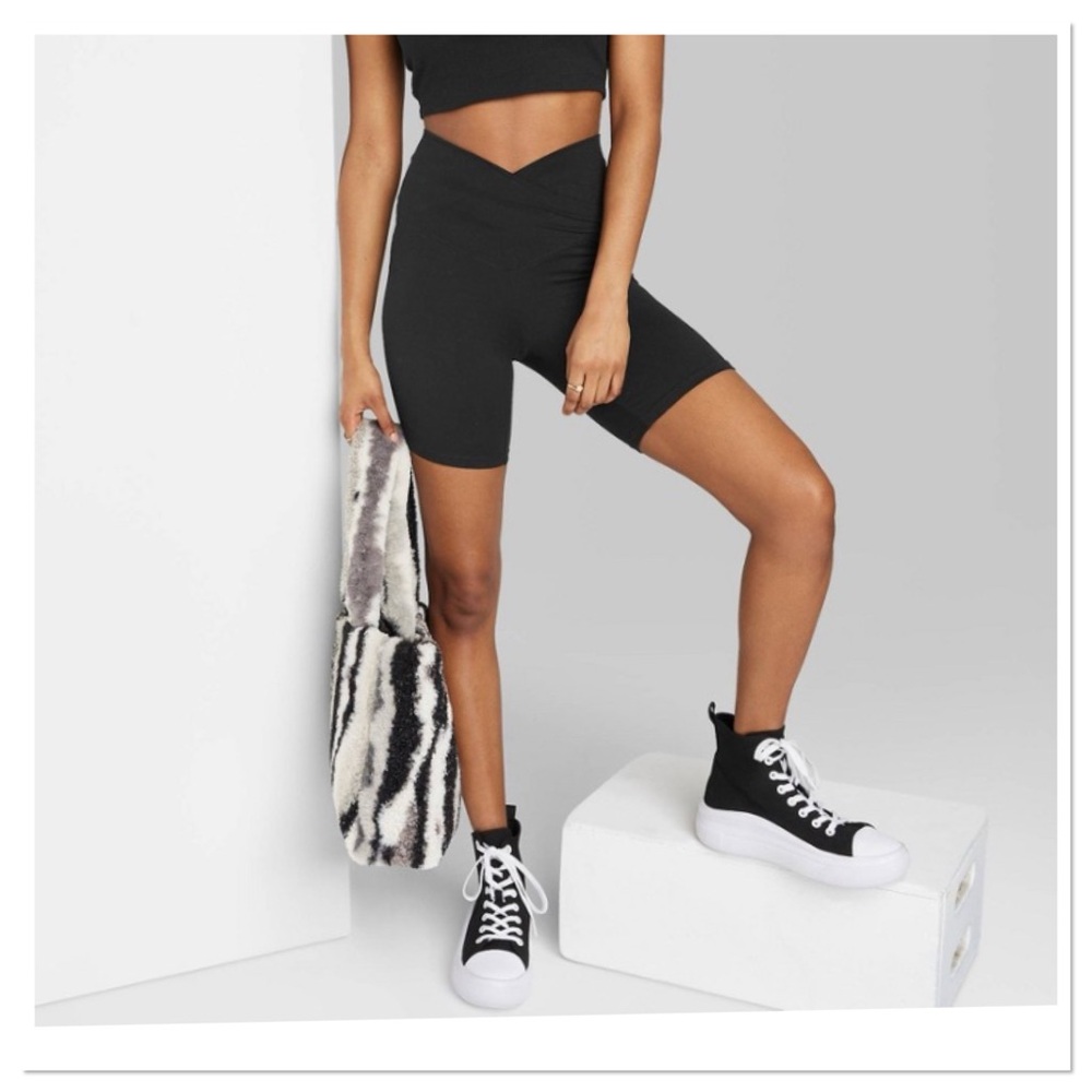 Women’s High-Rise Polyester Bike Shorts Wild Fable